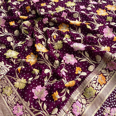 Pure Khaddi Georgette Saree with Meena Banarasi Weaving