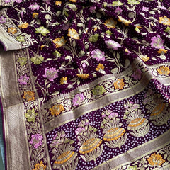 Pure Khaddi Georgette Saree with Meena Banarasi Weaving