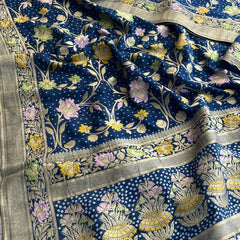 Pure Khaddi Georgette Saree with Meena Banarasi Weaving
