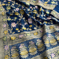 Pure Khaddi Georgette Saree with Meena Banarasi Weaving