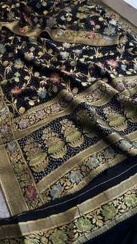 Pure Khaddi Georgette Saree with Meena Banarasi Weaving