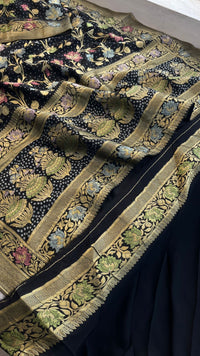 Pure Khaddi Georgette Saree with Meena Banarasi Weaving