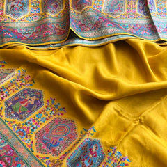 Pure Munga Tussar Silk Saree with Meena Banarasi Weaving