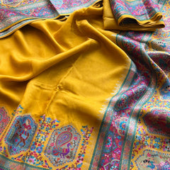 Pure Munga Tussar Silk Saree with Meena Banarasi Weaving