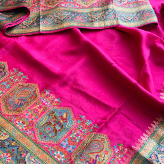 Pure Munga Tussar Silk Saree with Meena Banarasi Weaving