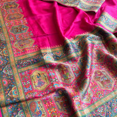 Pure Munga Tussar Silk Saree with Meena Banarasi Weaving