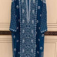 Exquisite Mul Chanderi Kurta Dupatta Set with Pearl & Sequin Detailing