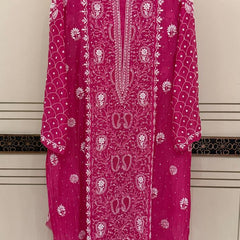 Exquisite Mul Chanderi Kurta Dupatta Set with Pearl & Sequin Detailing