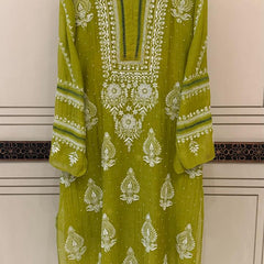 Luxurious Mul Chanderi Kurta Dupatta Set with Pearl & Katdana Embellishments