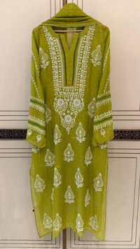 Luxurious Mul Chanderi Kurta Dupatta Set with Pearl & Katdana Embellishments