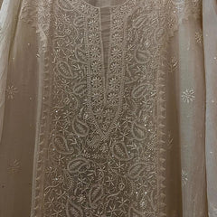 Dyeable Mul Chanderi Kurta Dupatta Set with Sequin & Katdana Work