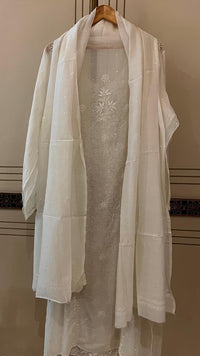 Dyeable Mul Chanderi Kurta Dupatta Set with Sequin & Katdana Work
