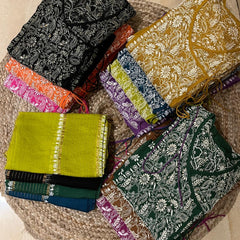 Mul Chanderi Angrakha Kurta Dupatta Set with Elegant Mukaish Work