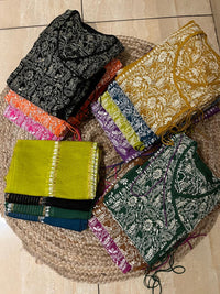 Mul Chanderi Angrakha Kurta Dupatta Set with Elegant Mukaish Work