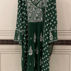 Mul Chanderi Angrakha Kurta Dupatta Set with Elegant Mukaish Work