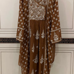 Mul Chanderi Angrakha Kurta Dupatta Set with Elegant Mukaish Work
