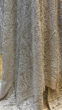 Dyeable Pure Georgette Lehenga Set with Pearl, Sequin & Katdana Embellishments