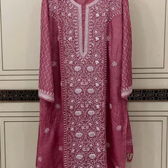 Pure Silk Kurta Dupatta Set with Pearl, Sequin & Katdana Embellishments