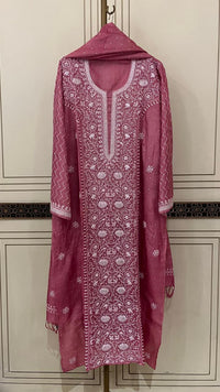 Pure Silk Kurta Dupatta Set with Pearl, Sequin & Katdana Embellishments