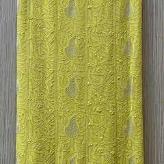 Georgette Unstitched Kurta Dupatta Set with Pearl & Katdana Embellishments