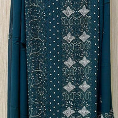 Georgette Unstitched Kurta Dupatta Set with Pearl & Katdana Embellishments