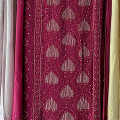 Georgette Unstitched Kurta Dupatta Set with Pearl & Katdana Embellishments