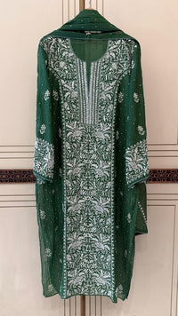 Pure Mul Chanderi Kurta Dupatta Set with Exquisite Pearl & Katdana Embellishments