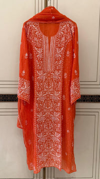 Pure Mul Chanderi Kurta Dupatta Set with Exquisite Pearl & Katdana Embellishments