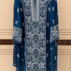Pure Mul Chanderi Kurta Dupatta Set with Exquisite Pearl & Katdana Embellishments