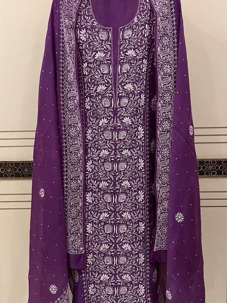 Pure Mul Chanderi Kurta Dupatta Set with Intricate Pearl & Katdana Embellishments