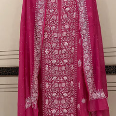 Pure Mul Chanderi Kurta Dupatta Set with Intricate Pearl & Katdana Embellishments