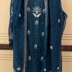 Pure Mul Chanderi Kurta Dupatta Set with Intricate Pearl & Katdana Embellishments