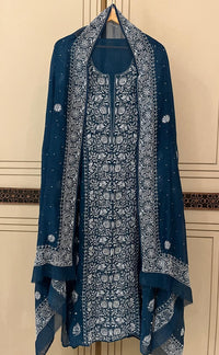 Pure Mul Chanderi Kurta Dupatta Set with Intricate Pearl & Katdana Embellishments