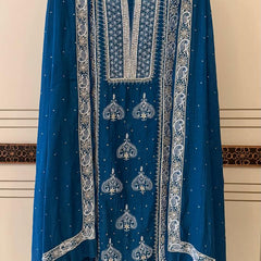 Mul Chanderi Kurta Dupatta Set with Pearl, Sequin & Katdana Embellishments