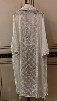 Pure Mul Chanderi Kurta Dupatta Set with Sequin and Katdana