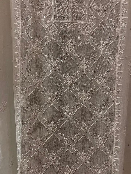 Pure Mul Chanderi Kurta Dupatta Set with Sequin and Katdana