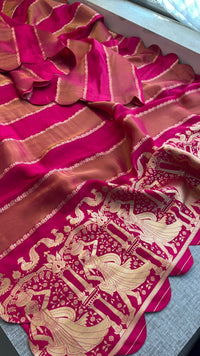 Pure Crepe Silk Saree with Zari Banarasi Weaving