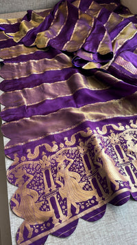 Pure Crepe Silk Saree with Zari Banarasi Weaving