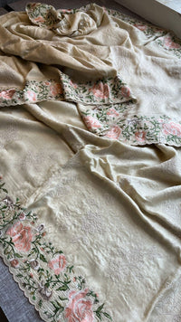 Pure Soft Munga Silk Saree with Multi-Thread Embroidery