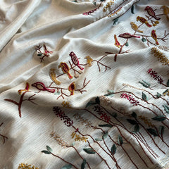 Pure Tussar Linen Silk Saree with Hand Knot & Katha Work