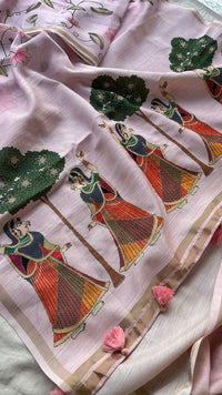 Soft Tussar Saree with Organza Floral Design