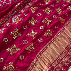 Pure Gajji Silk Dupatta with Handcrafted Gotta Patti Work