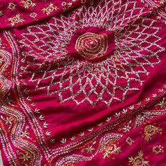 Pure Gajji Silk Dupatta with Handcrafted Gotta Patti Work