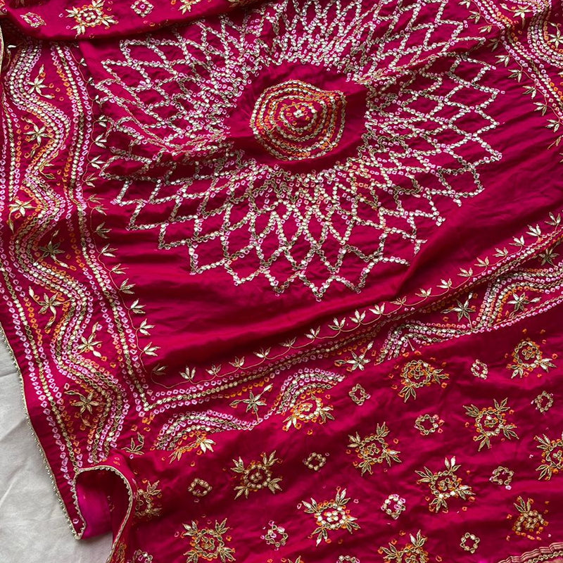 Pure Gajji Silk Dupatta with Handcrafted Gotta Patti Work