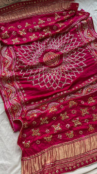 Pure Gajji Silk Dupatta with Handcrafted Gotta Patti Work