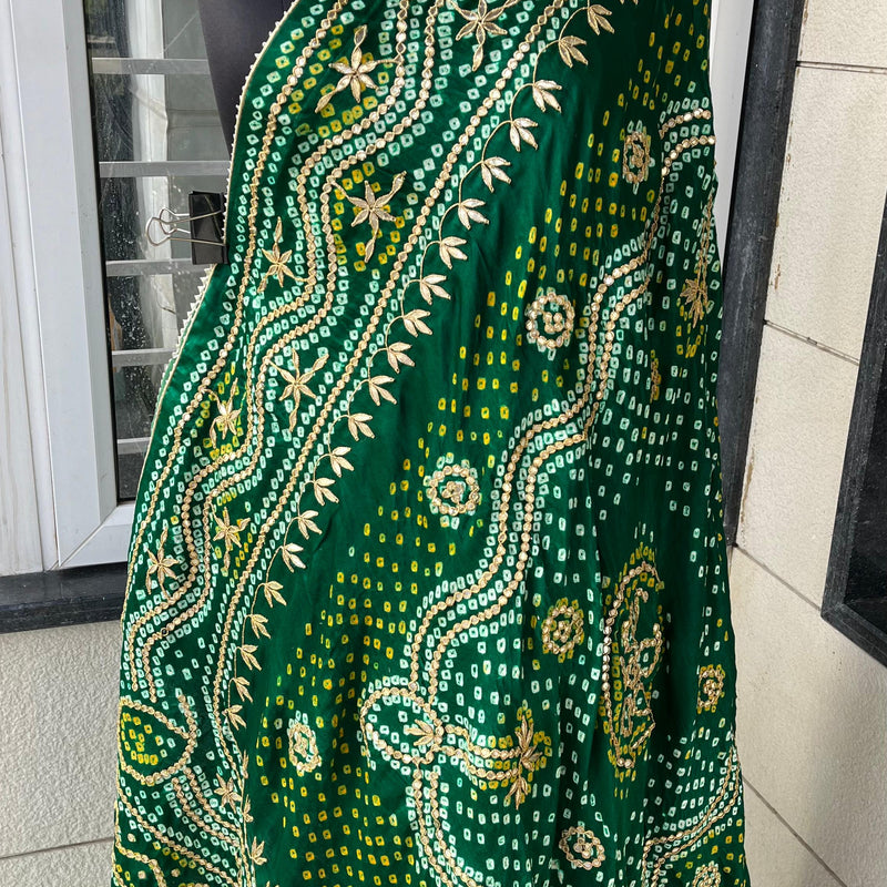 Pure Gajji Silk Dupatta with Authentic Handcrafted Gotta Patti Work