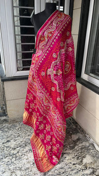 Pure Gajji Silk Dupatta with Handcrafted Pure Gotta Patti Work