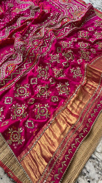Pure Gajji Silk Dupatta with Handcrafted Pure Gotta Patti Work