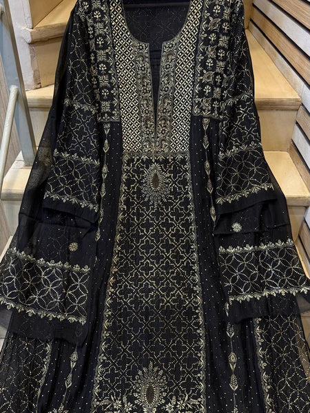 Mul Chanderi Kalidar Kurta Dupatta Set - Semi-Stitched Elegance