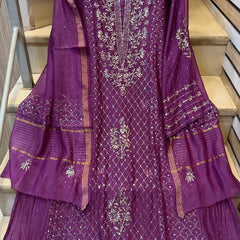Mul Chanderi Kalidar Kurta Dupatta Set - Semi-Stitched Elegance